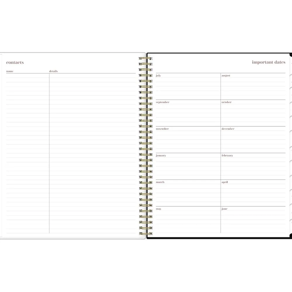 Academic Planners|Blue Sky 2024-2025 Nyla 8.5" x 11" Academic Weekly & Monthly Planner, Plastic Cover, White/Black (149821)