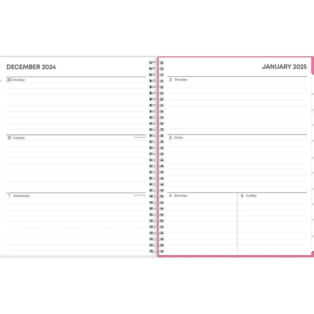 2025 Planners|Blue Sky 2025 Orchid 8.5" x 11" Weekly & Monthly Planner, Plastic Cover, White/Pink (137268-25)