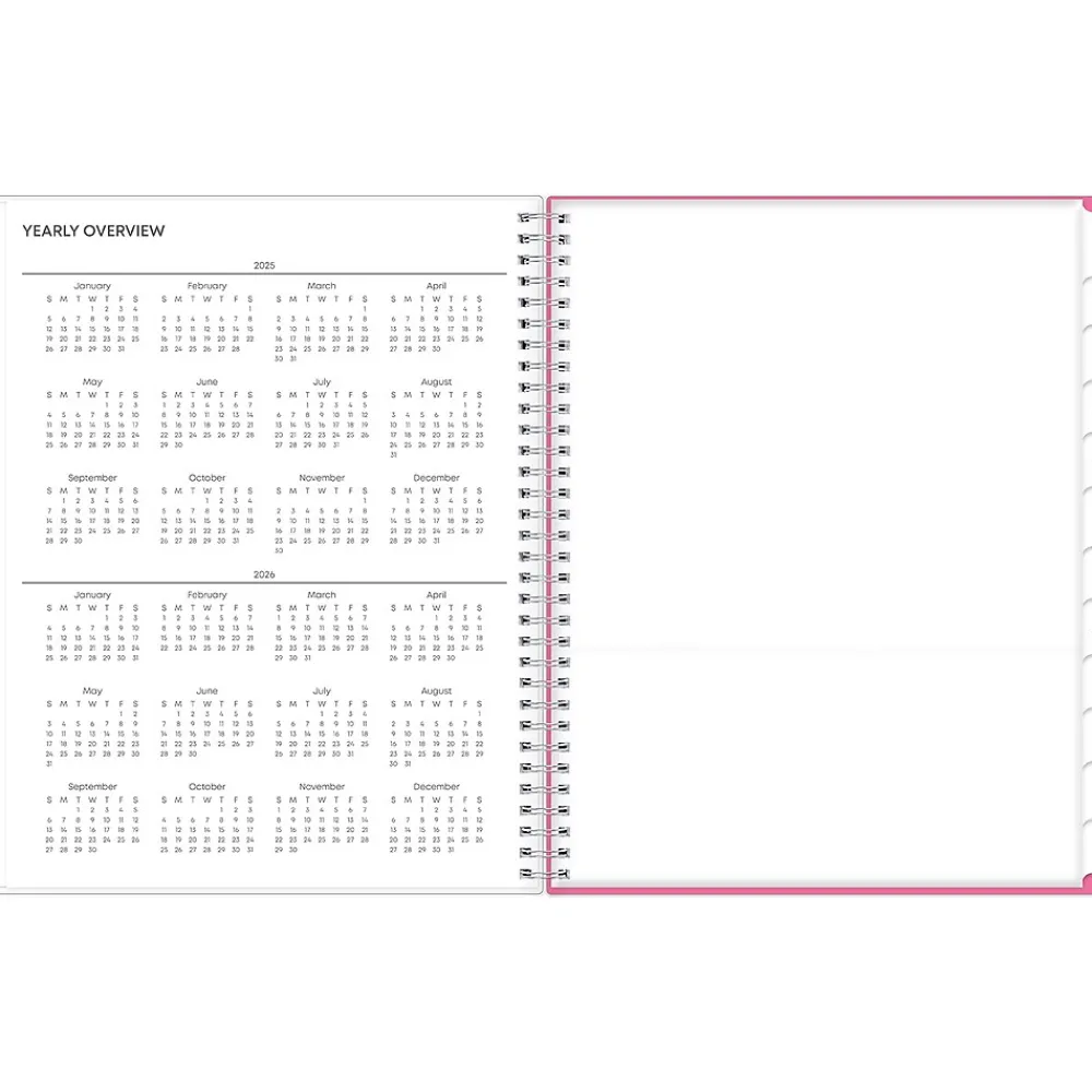 2025 Planners|Blue Sky 2025 Orchid 8.5" x 11" Weekly & Monthly Planner, Plastic Cover, White/Pink (137268-25)