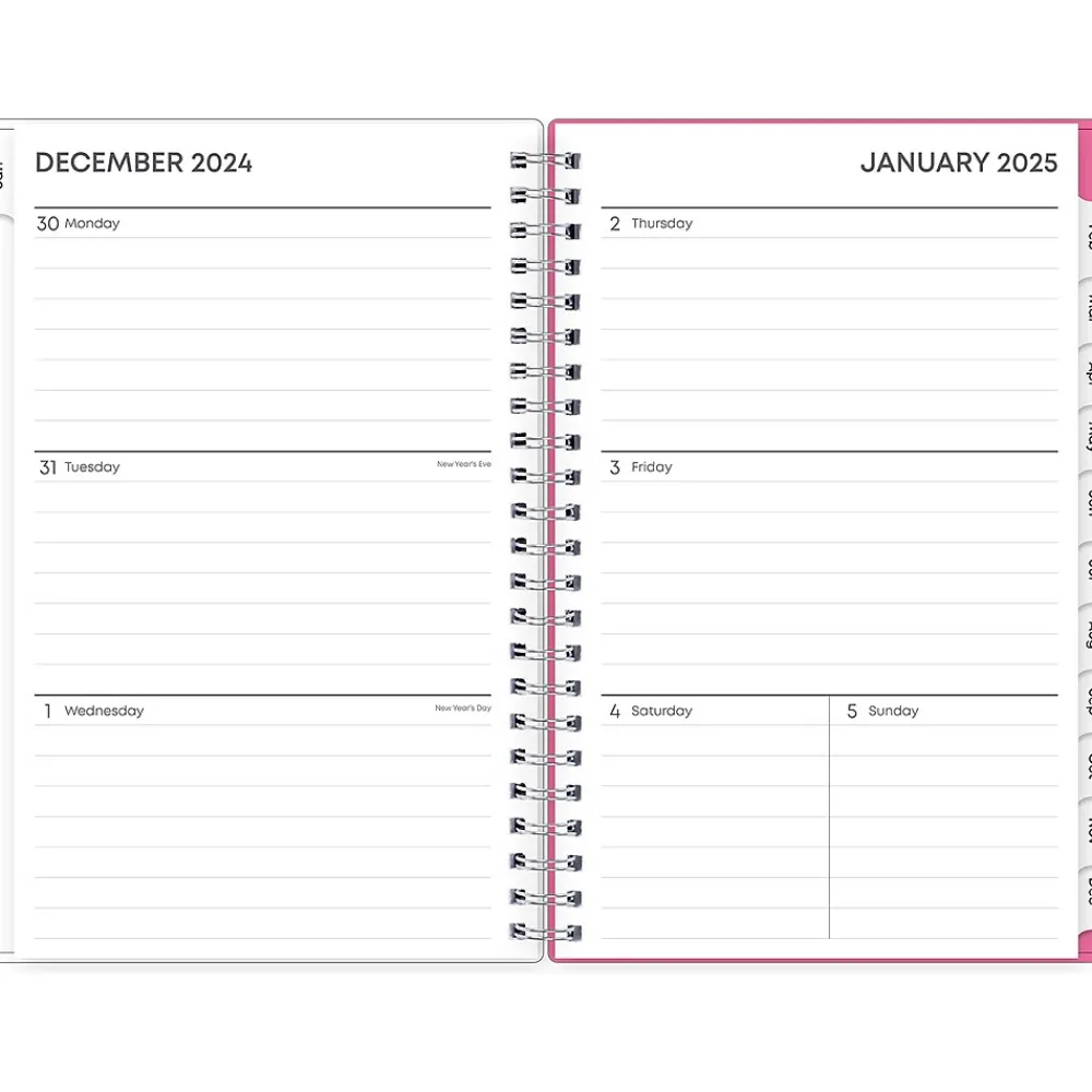 2025 Planners|Blue Sky 2025 Orchid 5" x 8" Weekly & Monthly Planner, Plastic Cover, White/Pink (142084-25)
