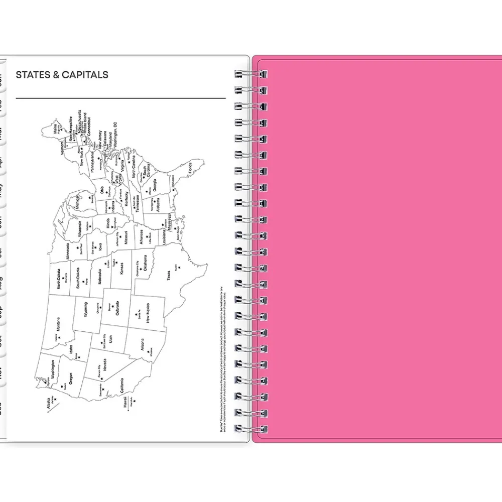 2025 Planners|Blue Sky 2025 Orchid 5" x 8" Weekly & Monthly Planner, Plastic Cover, White/Pink (142084-25)