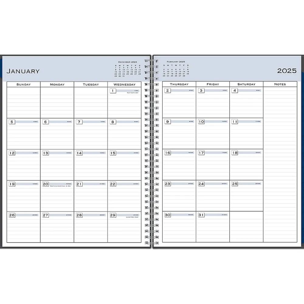 2025 Planners|Blue Sky 2025 Passages 8.5" x 11" Weekly & Monthly Appointment Book, Plastic Cover, Charcoal Gray (100009-25)