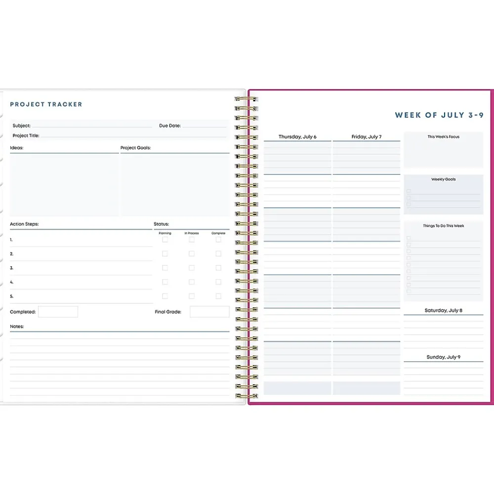 Academic Planners|Blue Sky 2023-2024 Plans & Things Confetti Bright 8.5" x 11" Academic Weekly & Monthly Teacher Lesson Planner (136609-A24)