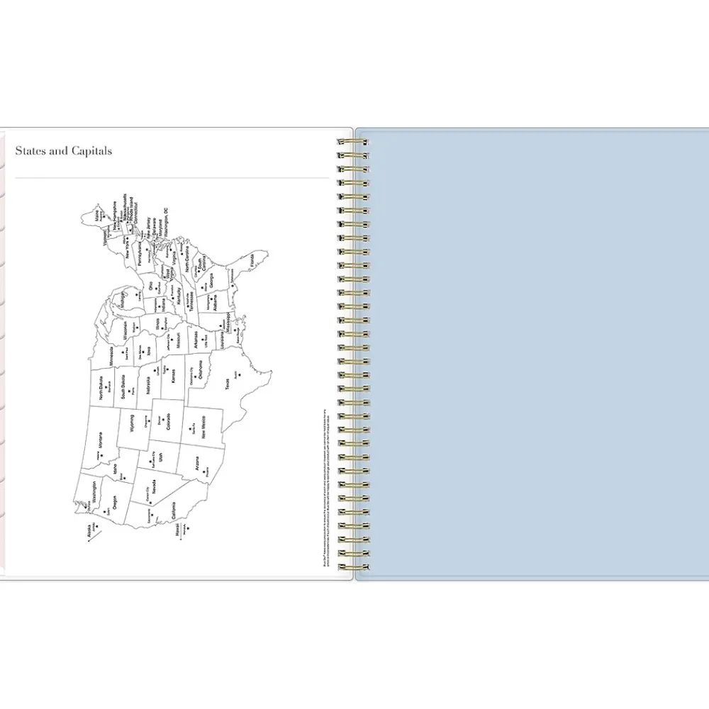 2025 Planners|Blue Sky 2025 Rachel Parcell Parcella 8.5" x 11" Weekly & Monthly Planner, Plastic Cover, Blue/White (151203)