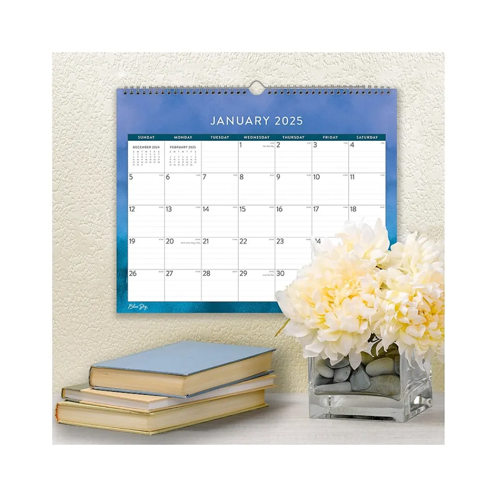 2025 Calendars|Blue Sky 2025 Savoy Cool 15" x 12" Monthly Wall Calendar, Blue (148770-25)