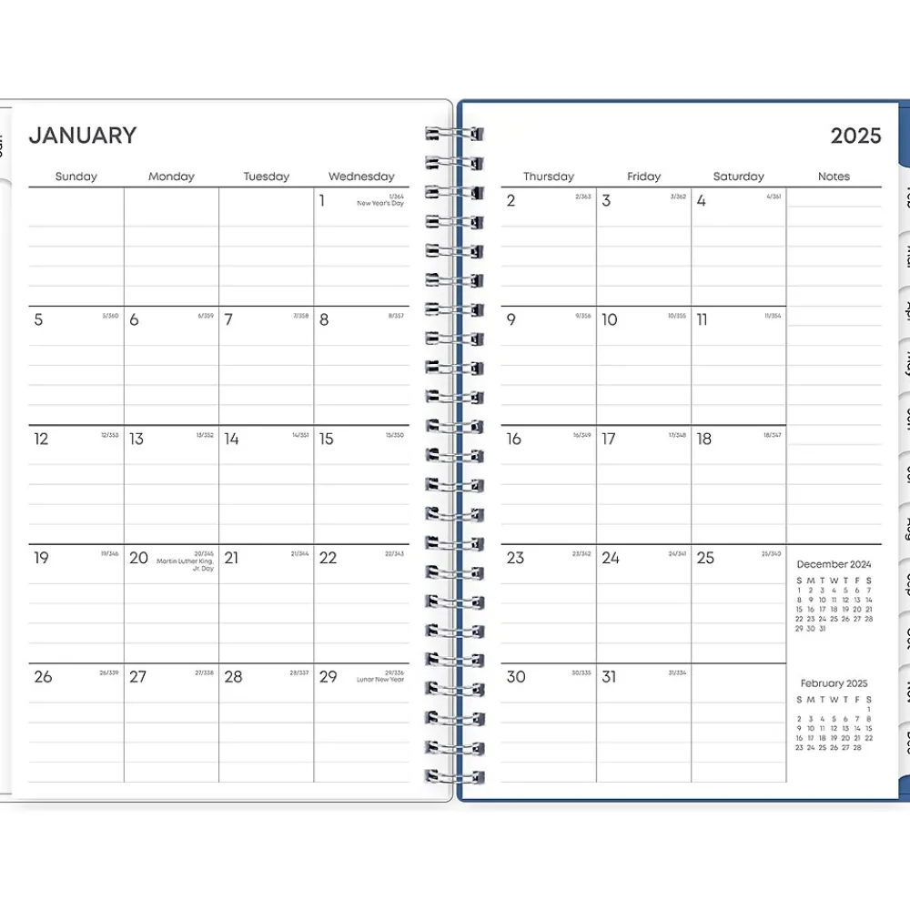 2025 Planners|Blue Sky 2025 Savoy Cool 5" x 8" Weekly & Monthly Planner, Plastic Cover, Blue (148763-25)