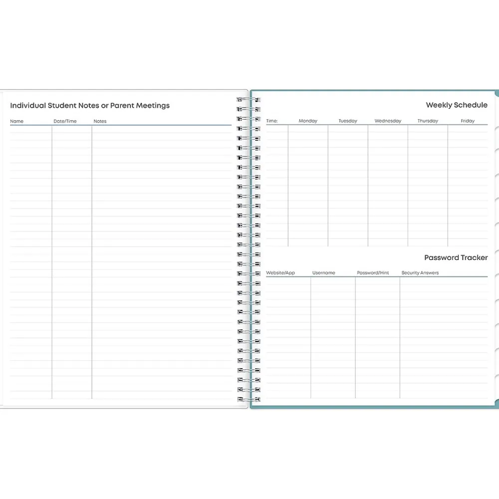 Academic Planners|Blue Sky 2024-2025 Teacher Lesson Dots 8.5" x 11" Academic Weekly & Monthly Planner, Plastic Cover, Multicolor (100330-A25)