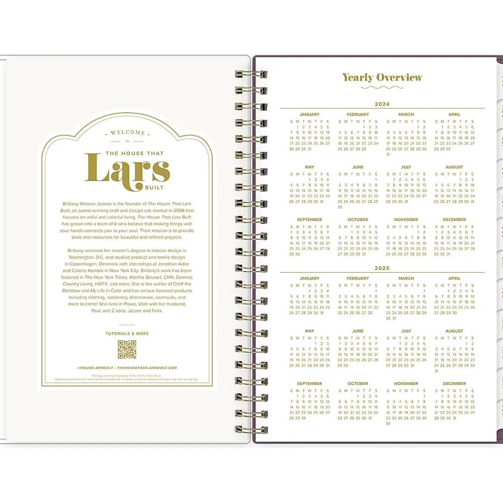 Academic Planners|Blue Sky 2024-2025 The House That Lars Built Lilac Red 5" x 8" Academic Weekly & Monthly Planner, Multicolor (149845)