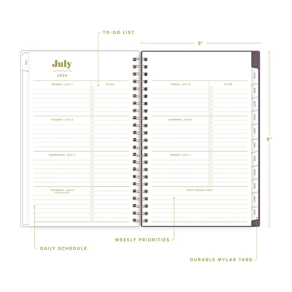 Academic Planners|Blue Sky 2024-2025 The House That Lars Built Lilac Red 5" x 8" Academic Weekly & Monthly Planner, Multicolor (149845)