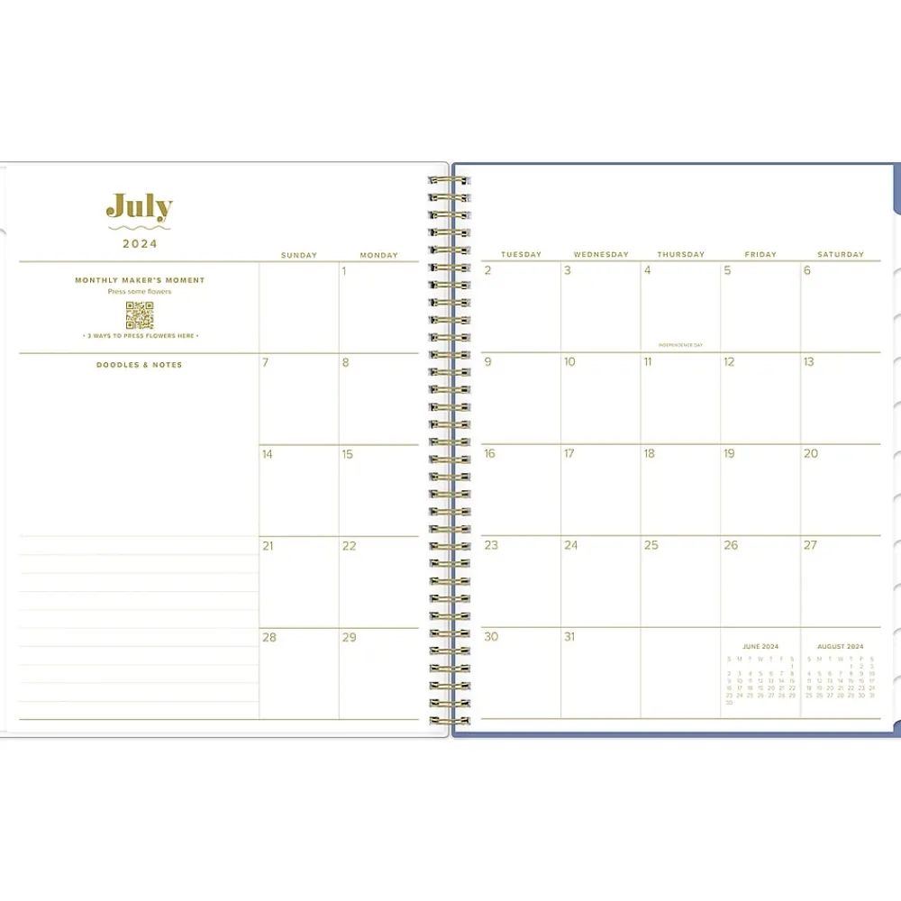 Academic Planners|Blue Sky 2024-2025 The House That Lars Built Blue Stripe 8.5" x 11" Academic Weekly & Monthly Planner, White/Blue (149846)