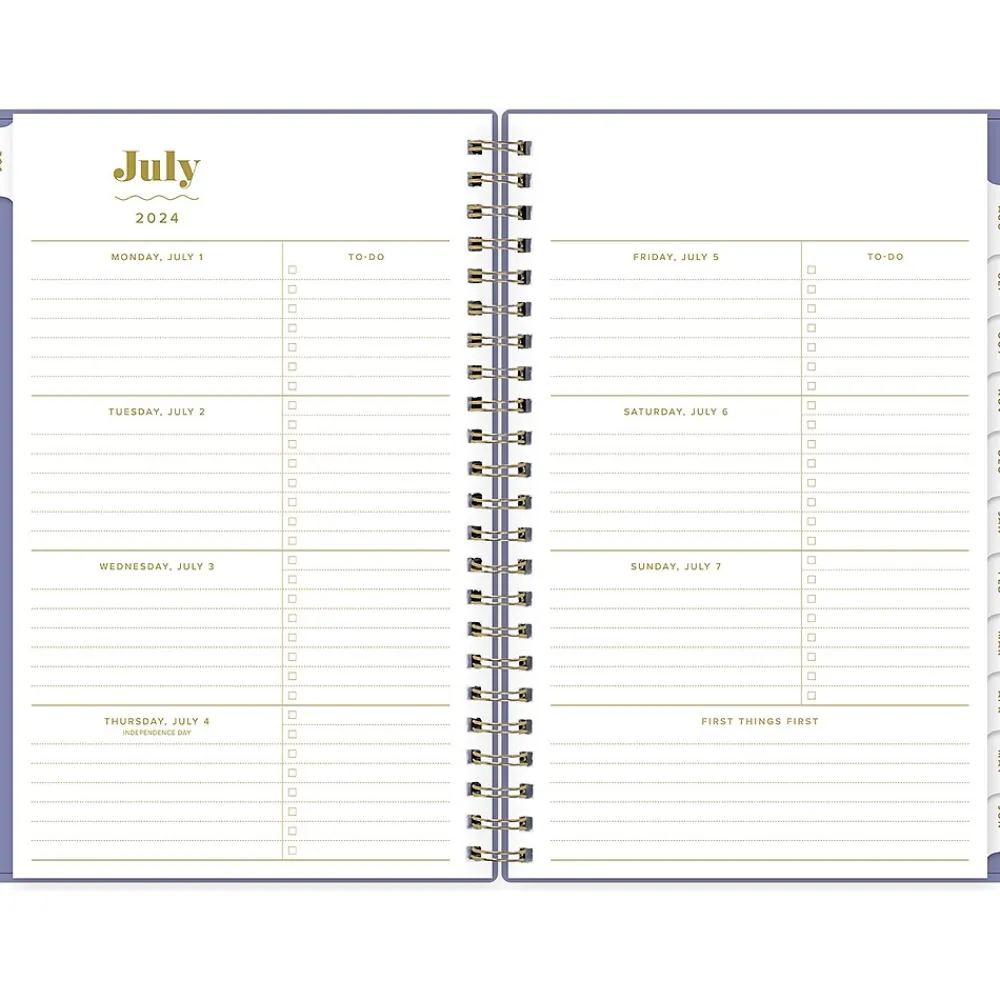 Academic Planners|Blue Sky 2024-2025 The House That Lars Built Mystic Violet 5" x 8" Academic Weekly & Monthly Planner, Plastic Cover