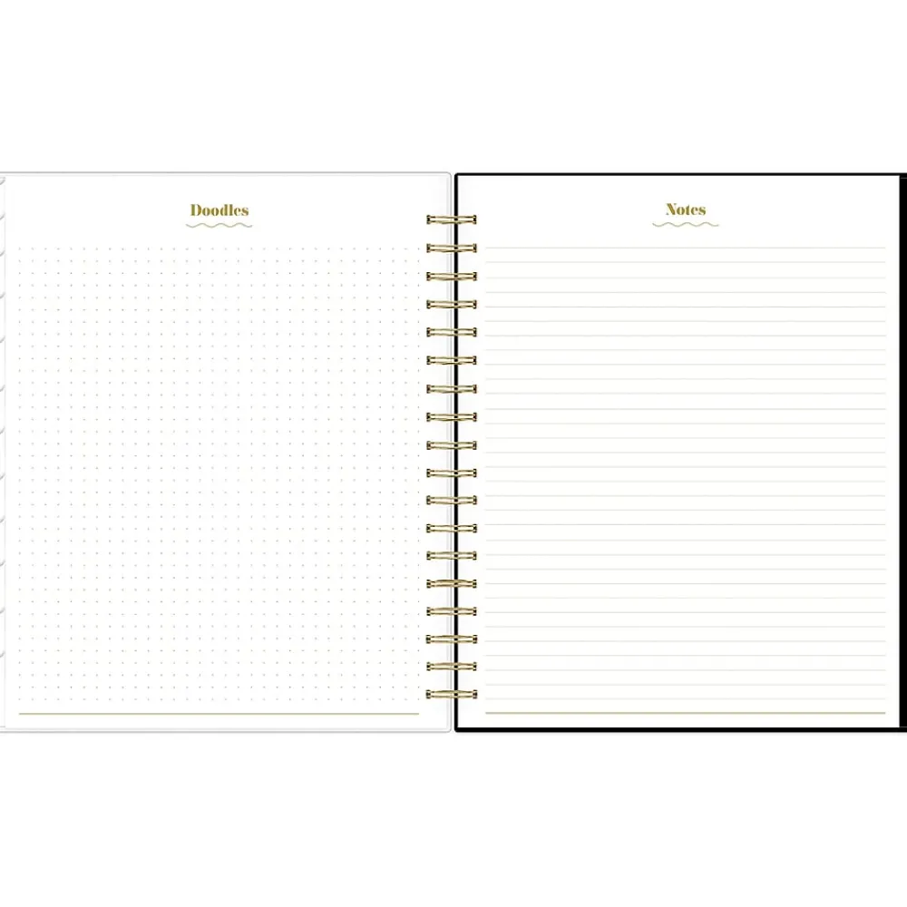 Academic Planners|Blue Sky 2024-2025 The House That Lars Built Wavy Black Frame 8" x 10" Academic Monthly Planner, Plastic Cover, Black/Beige