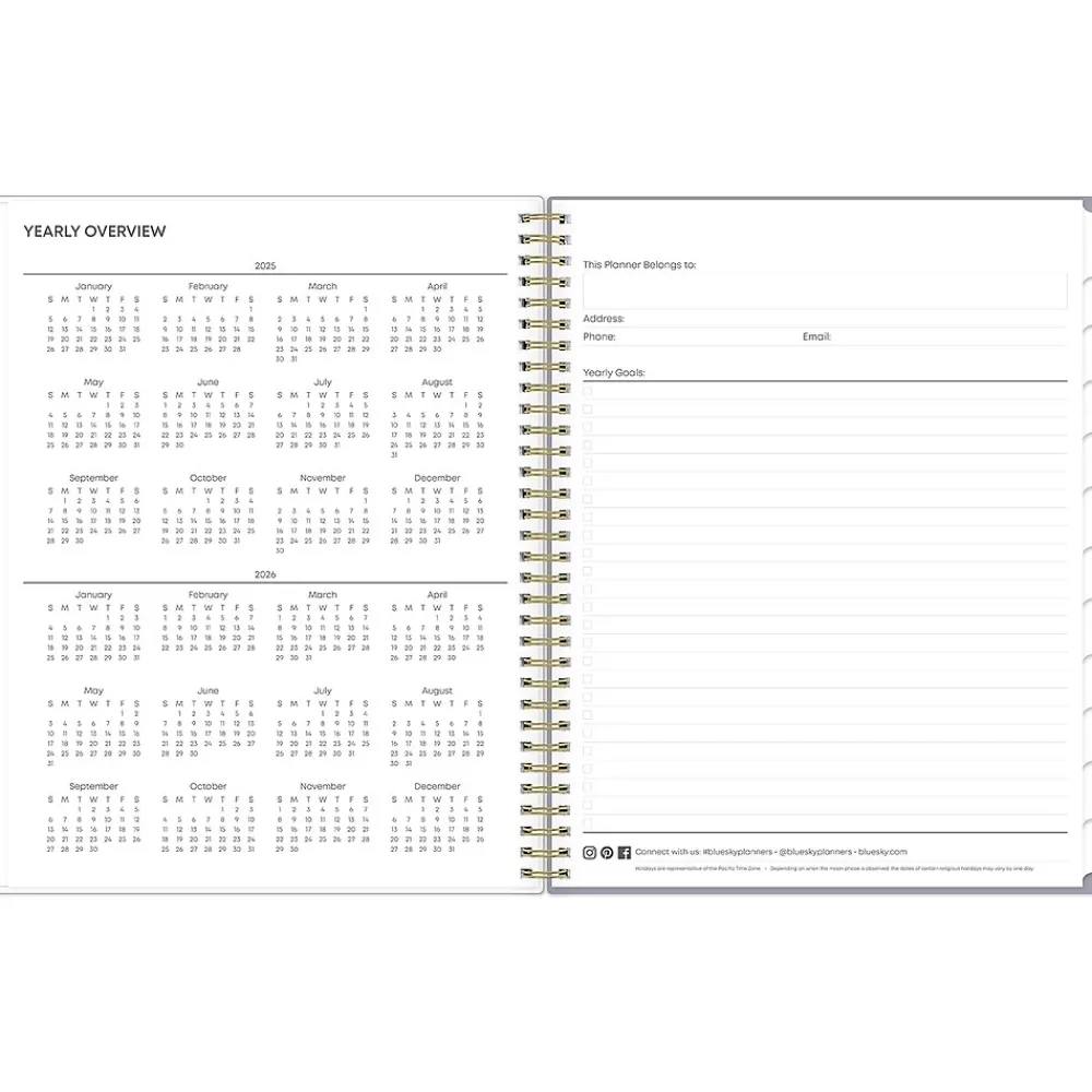 2025 Planners|Blue Sky 2025 Tula 8.5" x 11" Weekly & Monthly Planner, Plastic Cover, Multicolor (143971-25)