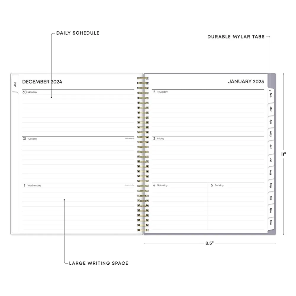 2025 Planners|Blue Sky 2025 Tula 8.5" x 11" Weekly & Monthly Planner, Plastic Cover, Multicolor (143971-25)