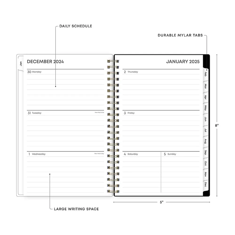 2025 Planners|Blue Sky 2025 Vonnie 5" x 8" Weekly & Monthly Planner, Plastic Cover, Multicolor (152198)