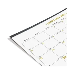 2025 Calendars|Blueline 2025 Colorful 22" x 17" Monthly Desk Pad Calendar, White/Gold (100024-25)