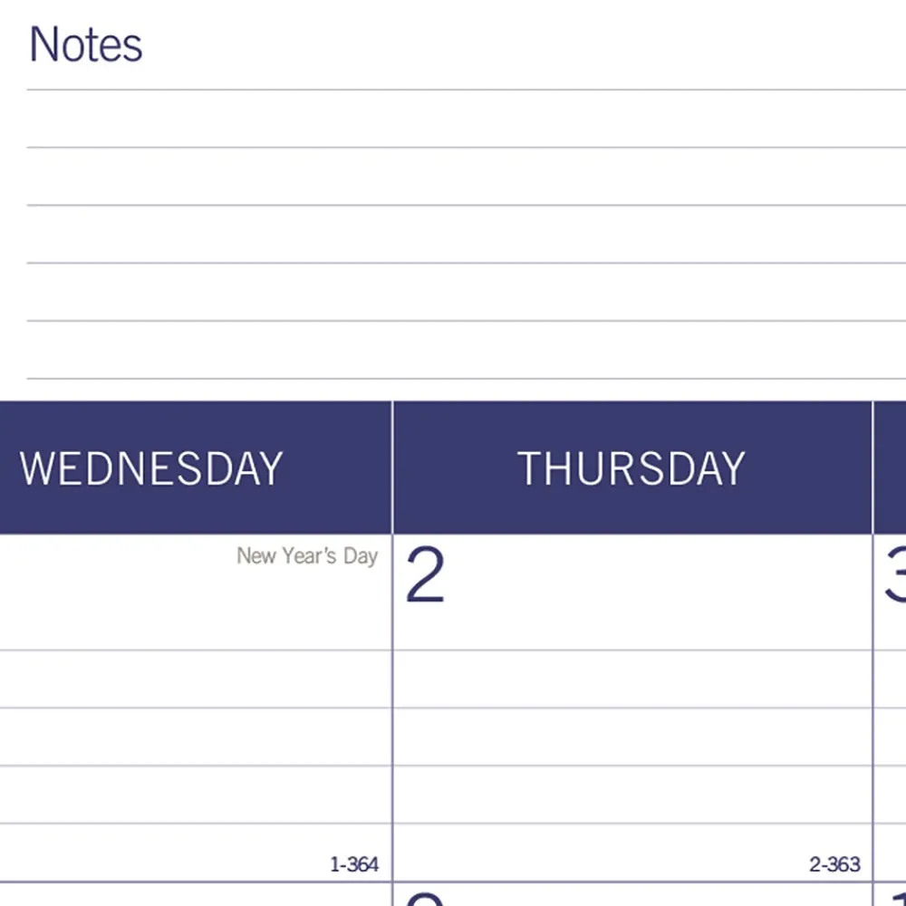 2025 Calendars|Blueline 2025 DuraGlobe 22" x 17" Monthly Desk Pad Calendar, White/Blue (C177227)