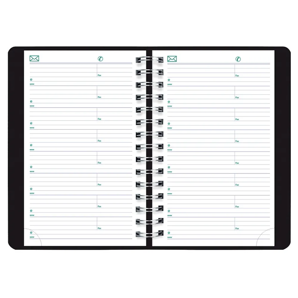 2025 Planners|Blueline 2025 Plan & Link 5" x 8" Daily Appointment Book, Faux Leather Cover, Black (C1504W.81)