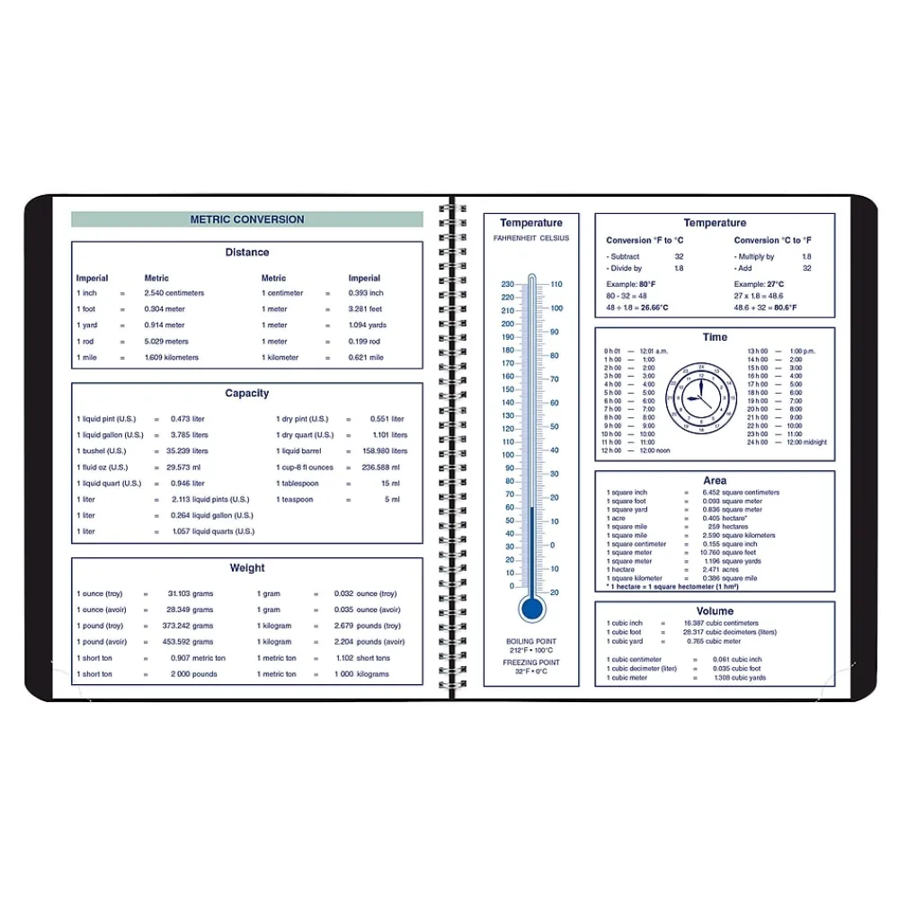 2025 Planners|Blueline 2025 Plan & Link 7.25" x 9.25" Monthly Planner, Faux Leather Cover, Black (C1200.81T)