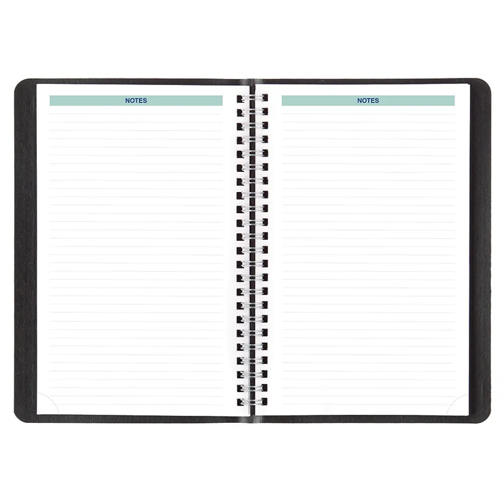 2025 Planners|Blueline 2025 Plan & Link 5" x 8" Weekly Appointment Book, Faux Leather Cover, Black (C5075.81T)