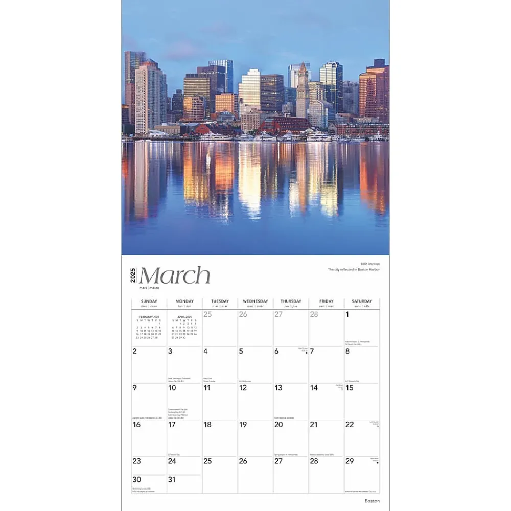 2025 Calendars|BrownTrout 2025 Boston 12" x 12" Monthly Wall Calendar (9781975474515)