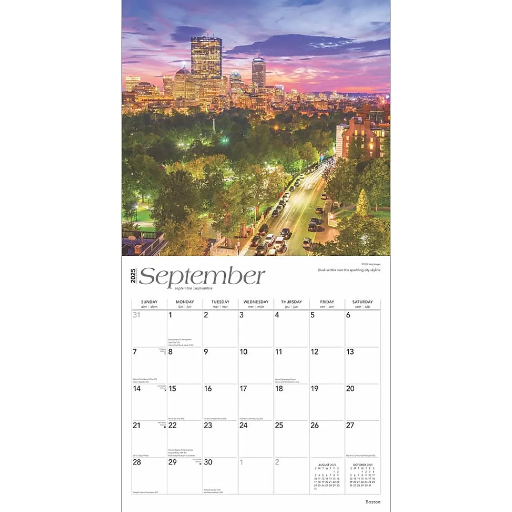 2025 Calendars|BrownTrout 2025 Boston 12" x 12" Monthly Wall Calendar (9781975474515)