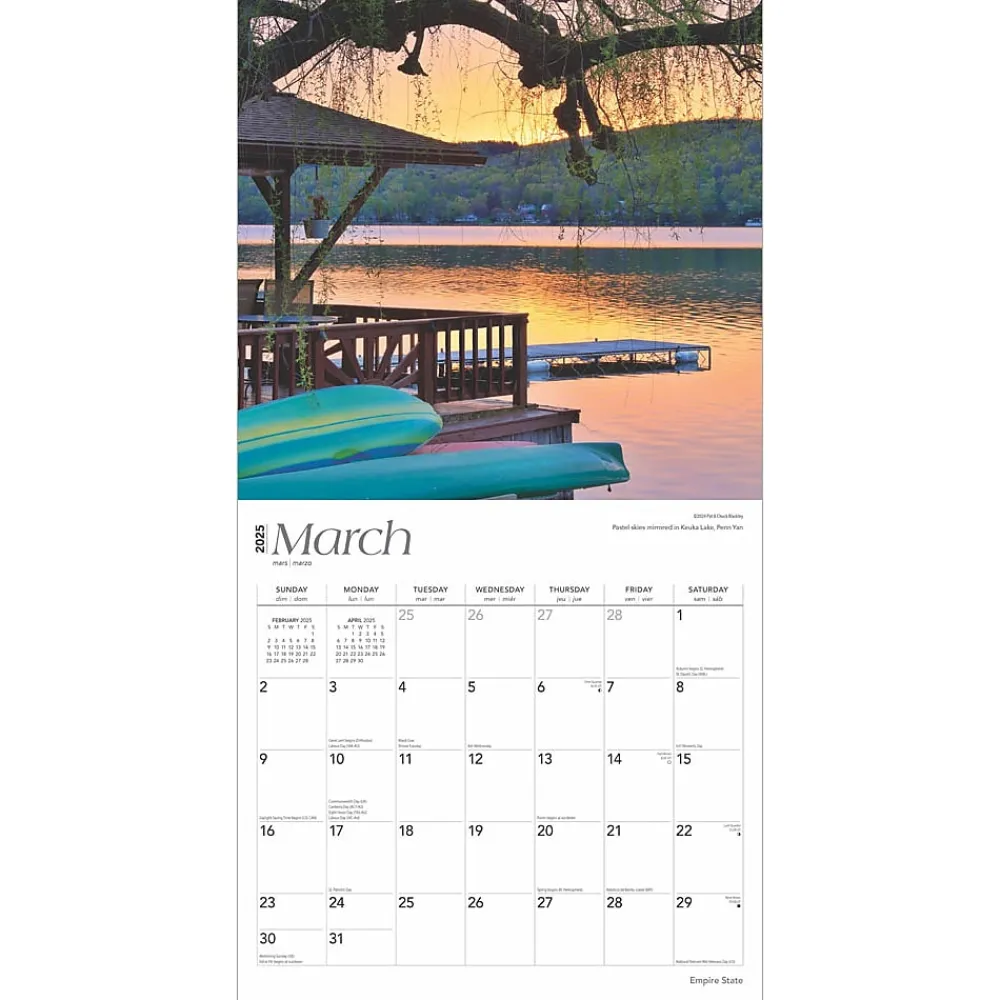 2025 Calendars|BrownTrout 2025 Empire State New York Places 12" x 12" Monthly Wall Calendar (9781975483036)