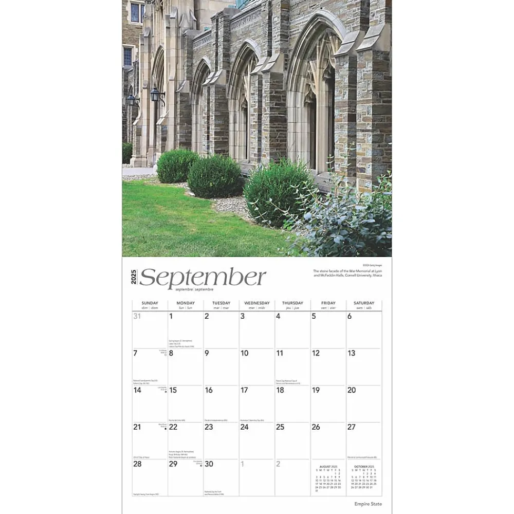 2025 Calendars|BrownTrout 2025 Empire State New York Places 12" x 12" Monthly Wall Calendar (9781975483036)