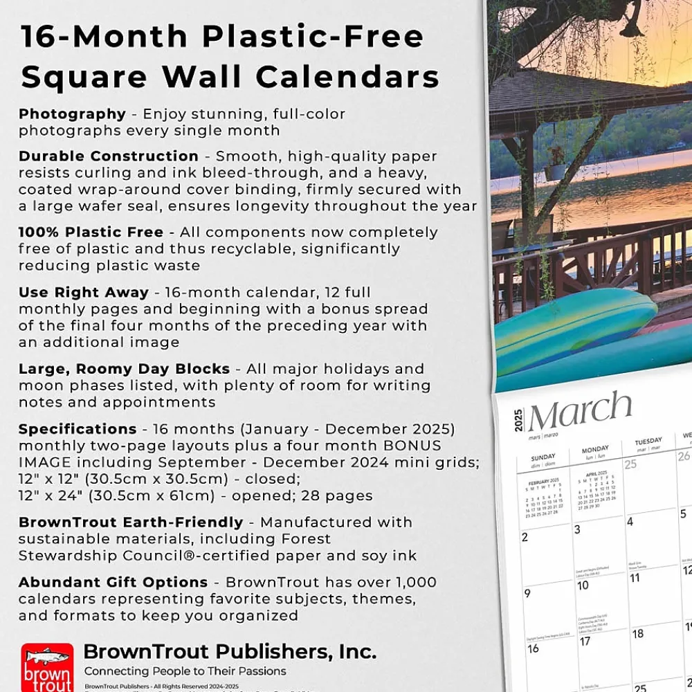 2025 Calendars|BrownTrout 2025 Empire State New York Places 12" x 12" Monthly Wall Calendar (9781975483036)