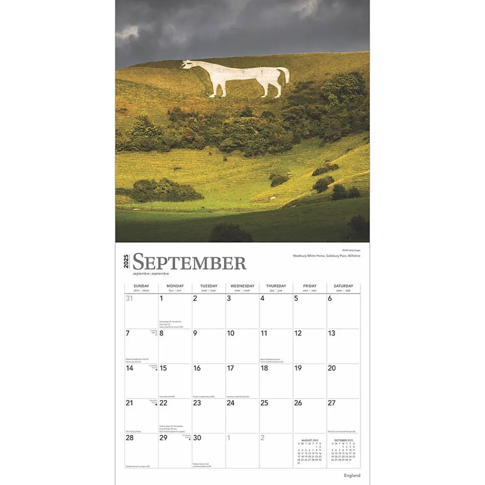 2025 Calendars|BrownTrout 2025 England 12" x 12" Monthly Square Wall Calendar (9781975476953)