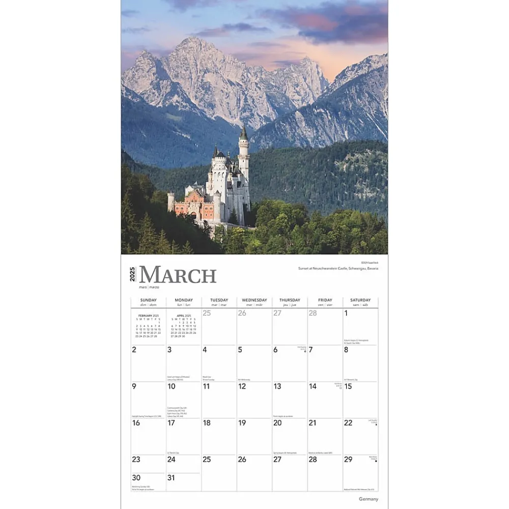 2025 Calendars|BrownTrout 2025 Germany 12" x 12" Monthly Wall Calendar (9781975478056)
