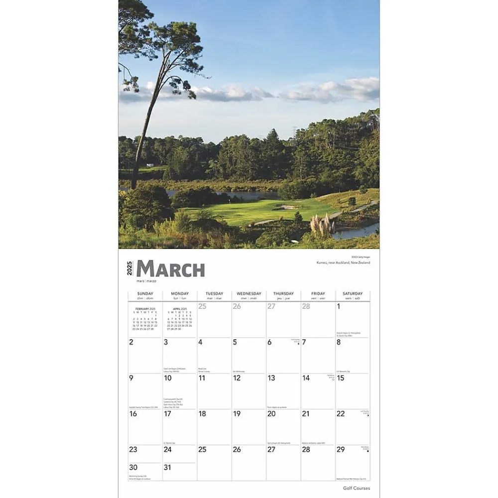 2025 Calendars|BrownTrout 2025 Golf Courses 12" x 12" Monthly Square Wall Calendar (9781975477097)