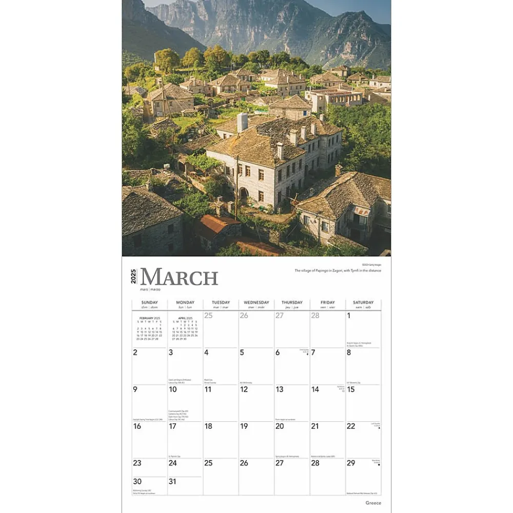 2025 Calendars|BrownTrout 2025 Greece 12" x 12" Monthly Wall Calendar (9781975476151)