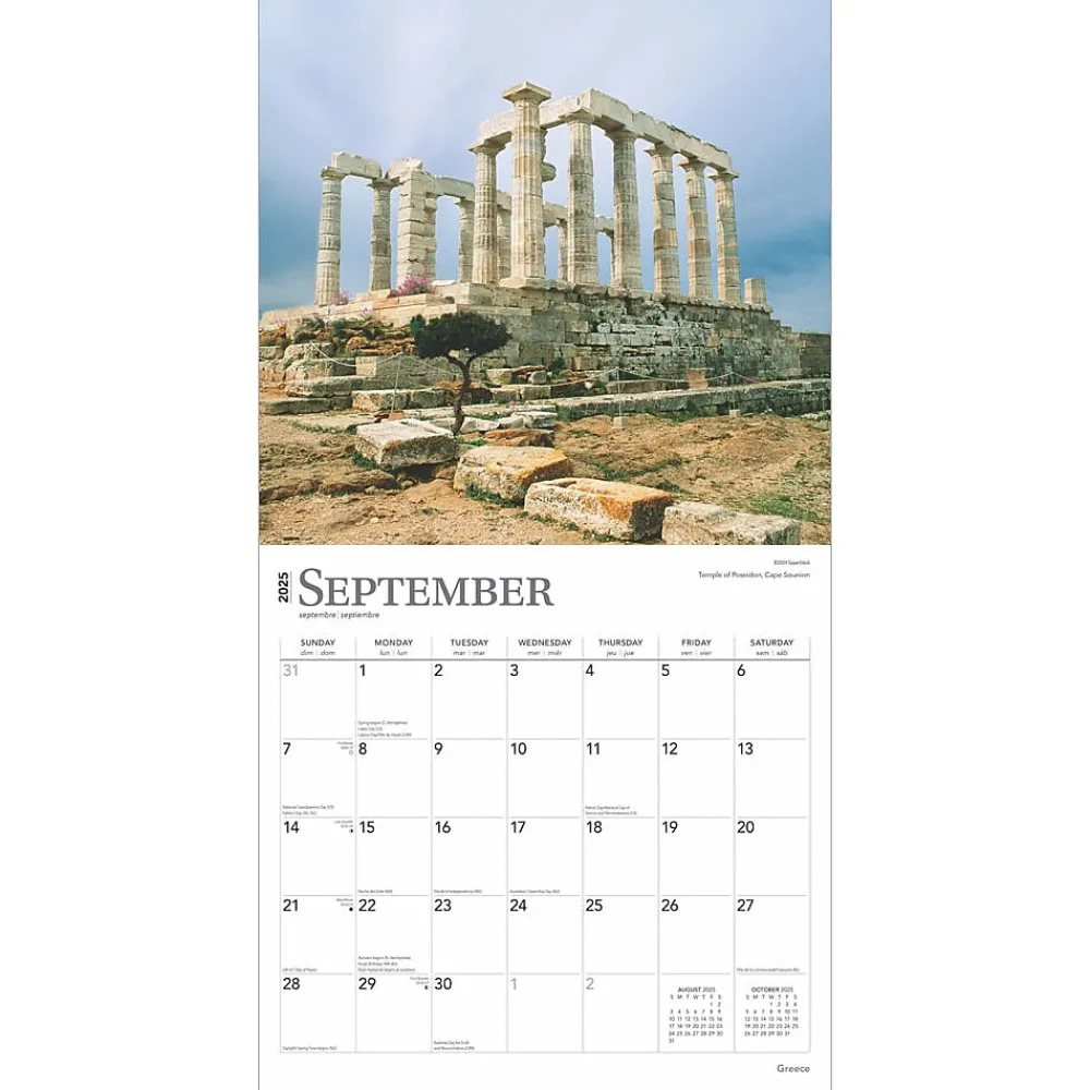 2025 Calendars|BrownTrout 2025 Greece 12" x 12" Monthly Wall Calendar (9781975476151)