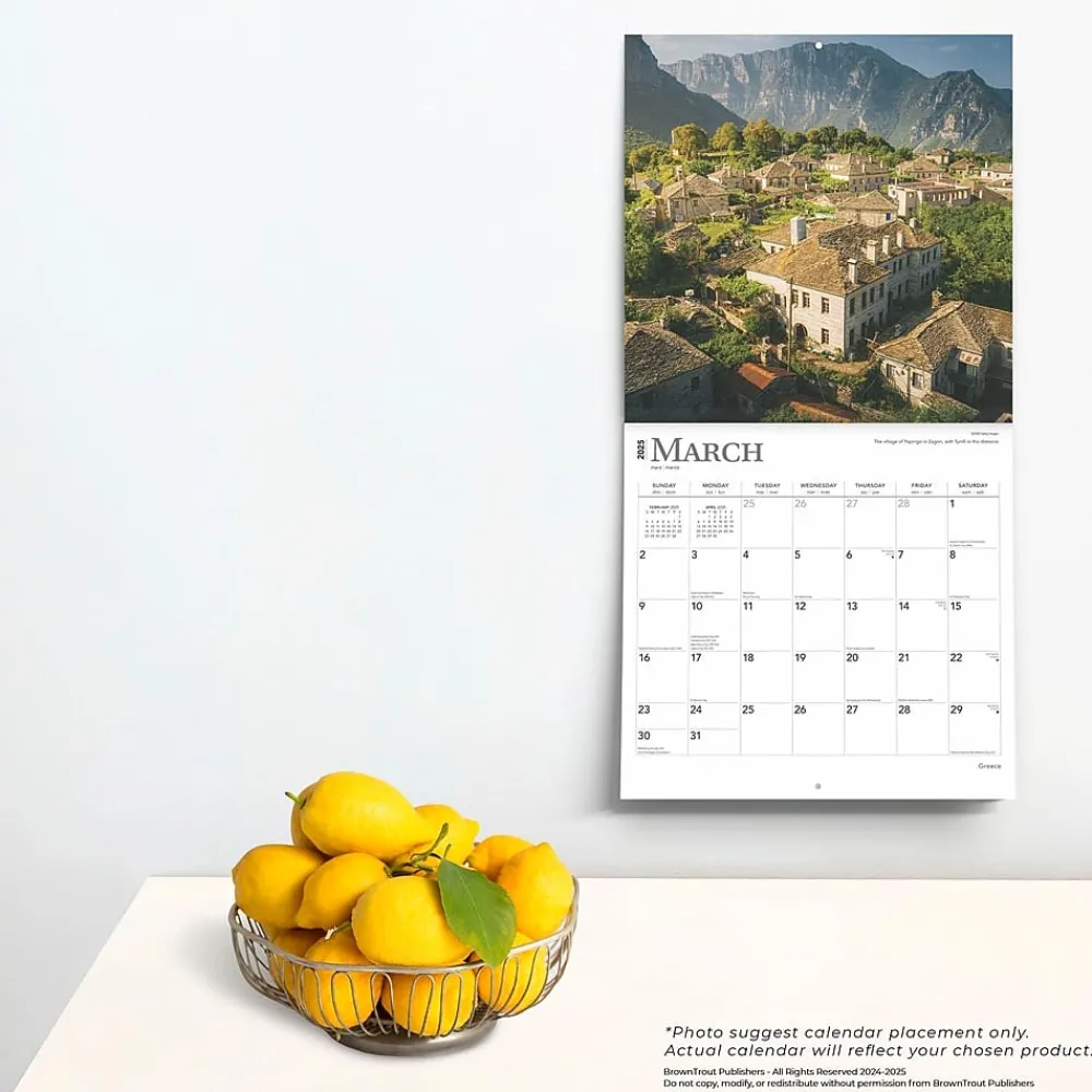 2025 Calendars|BrownTrout 2025 Greece 12" x 12" Monthly Wall Calendar (9781975476151)