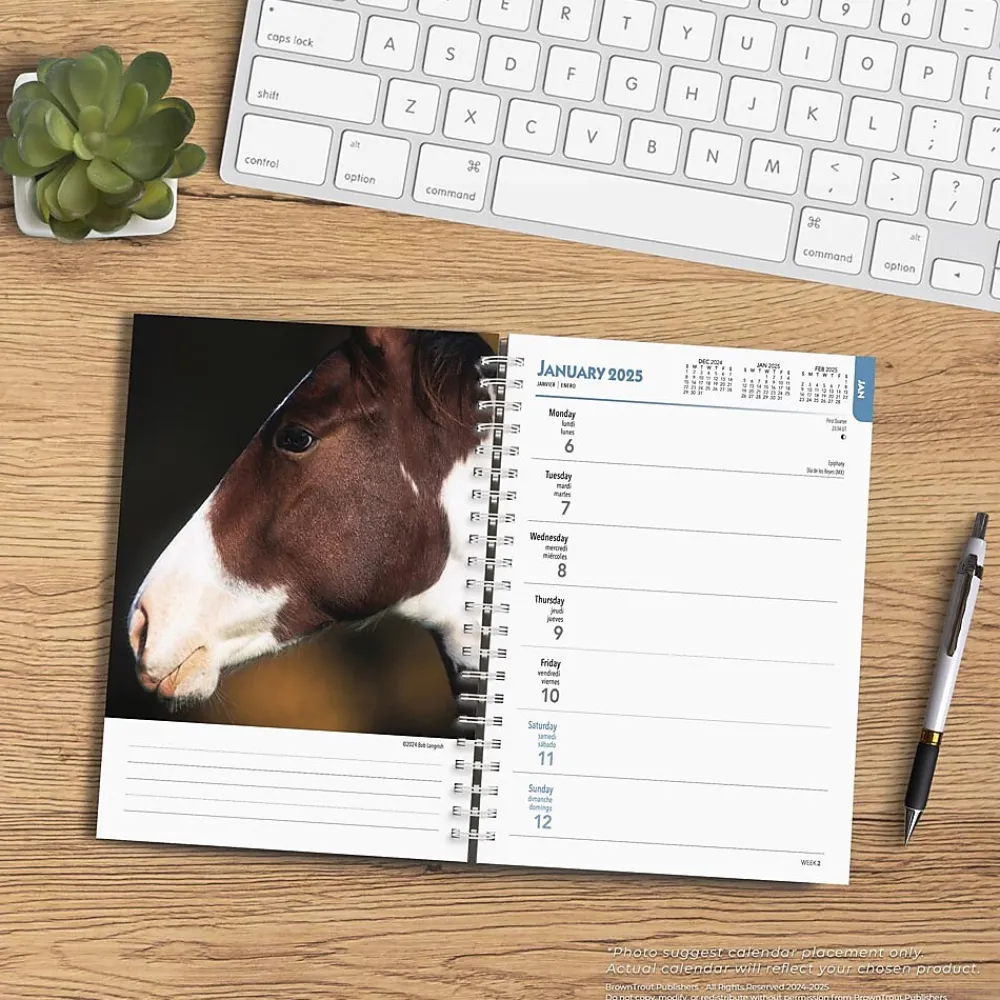 2025 Planners|BrownTrout 2025 Horse Lovers 6" x 7.75" Weekly Engagement Planner, Paper Cover, Multicolored (9781975473273)