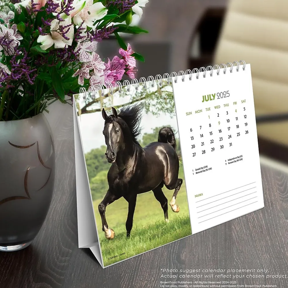 2025 Calendars|BrownTrout 2025 Horse Lovers 7.5" x 6" Monthly Desk Calendar (9781975478476)