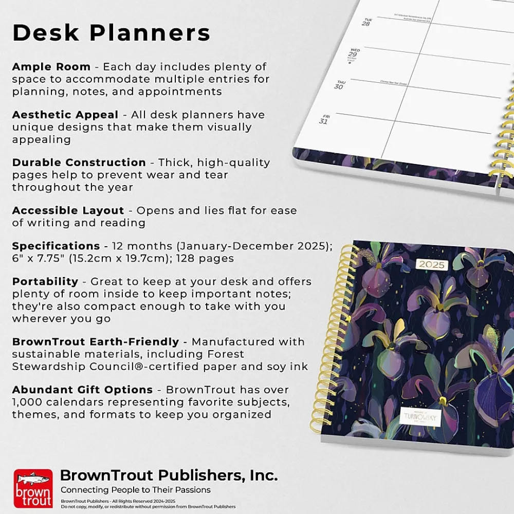 2025 Planners|BrownTrout 2025 House of Turnowsky 6" x 7.75" Weekly Planner, Paper Cover, Multicolored (9781975481278)