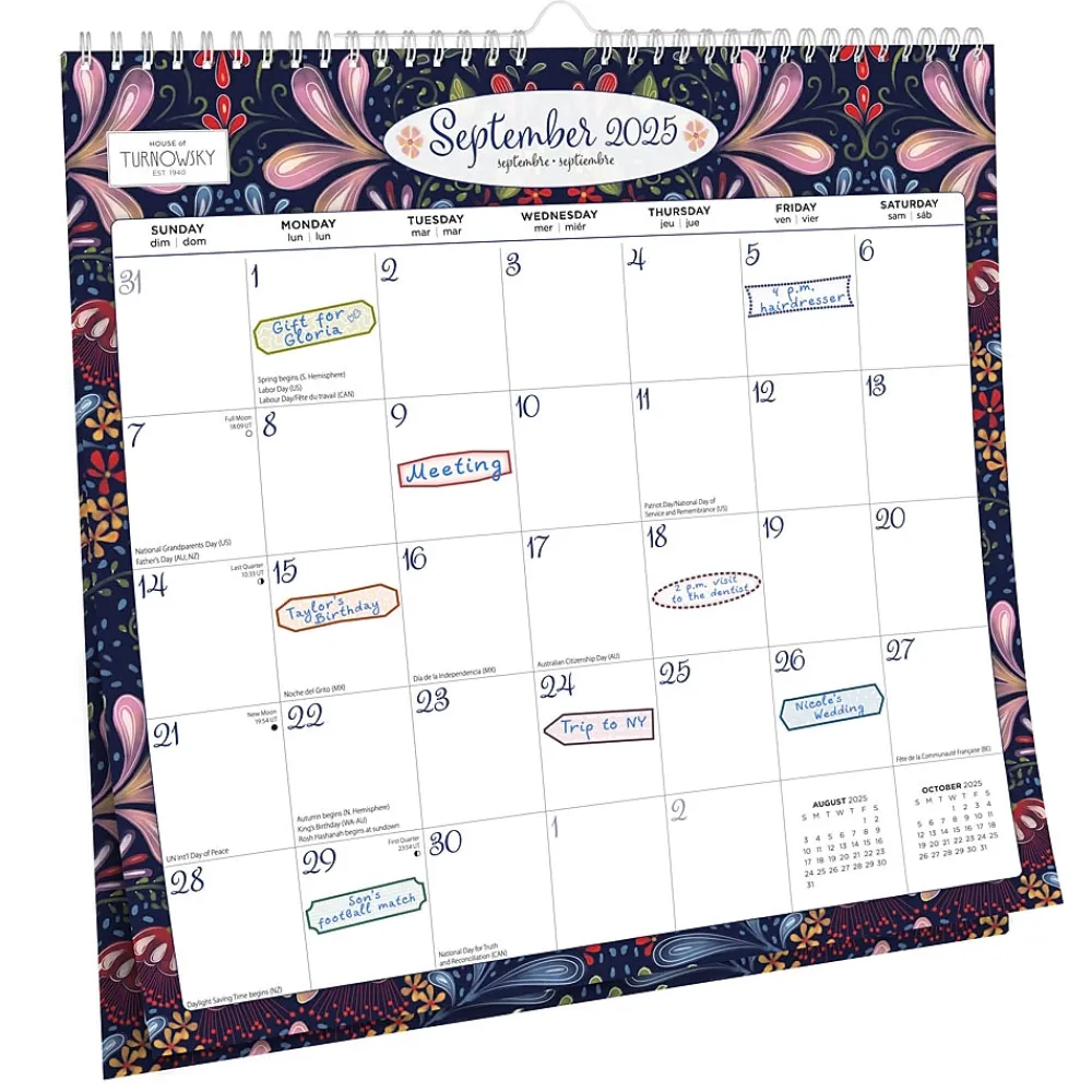 2025 Calendars|BrownTrout 2025 House of Turnowsky 12" x 12" Monthly Square Wire-O Wall Calendar, (9781975479947)