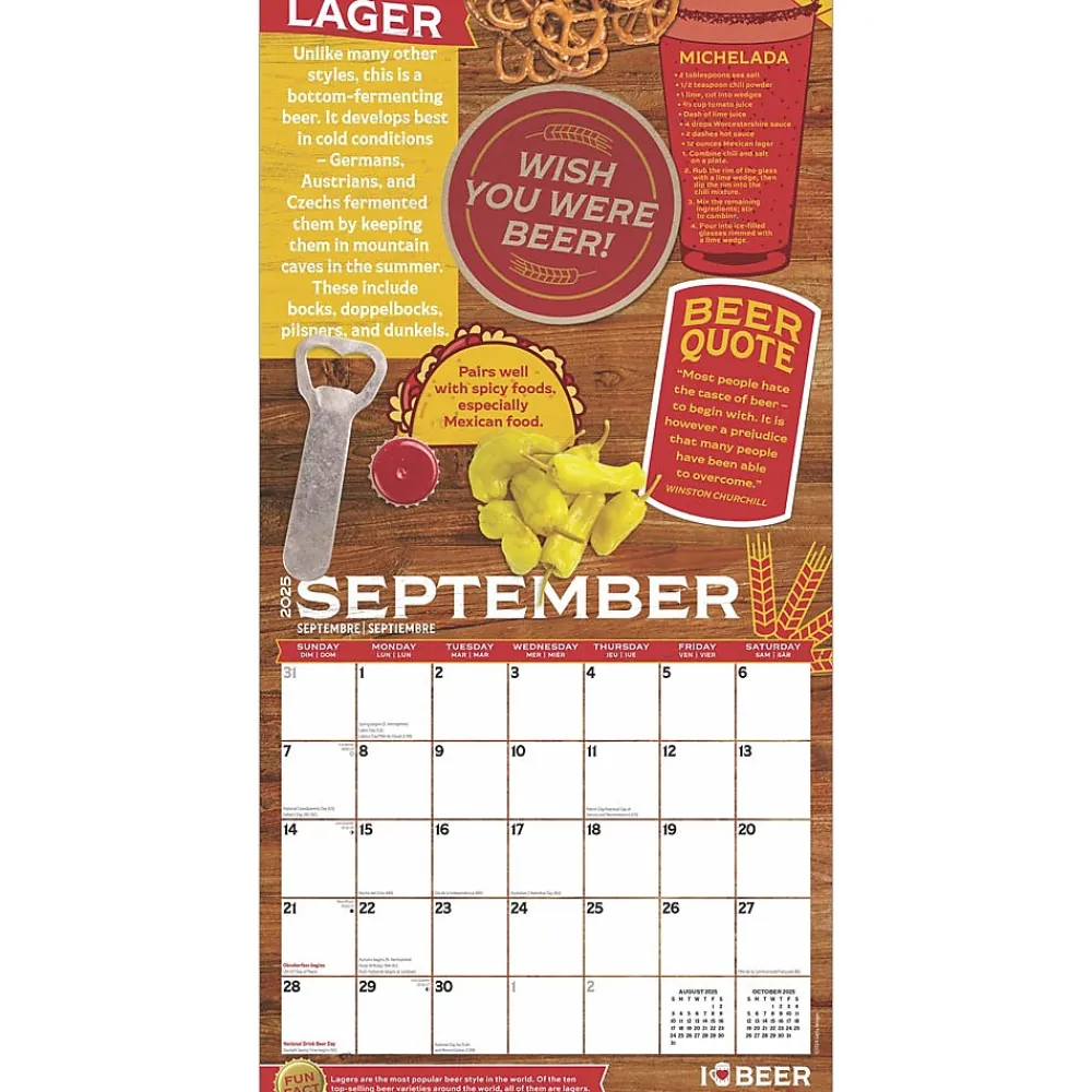 2025 Calendars|BrownTrout 2025 I Love Beer 12" x 12" Monthly Wall Calendar (9781975479459)