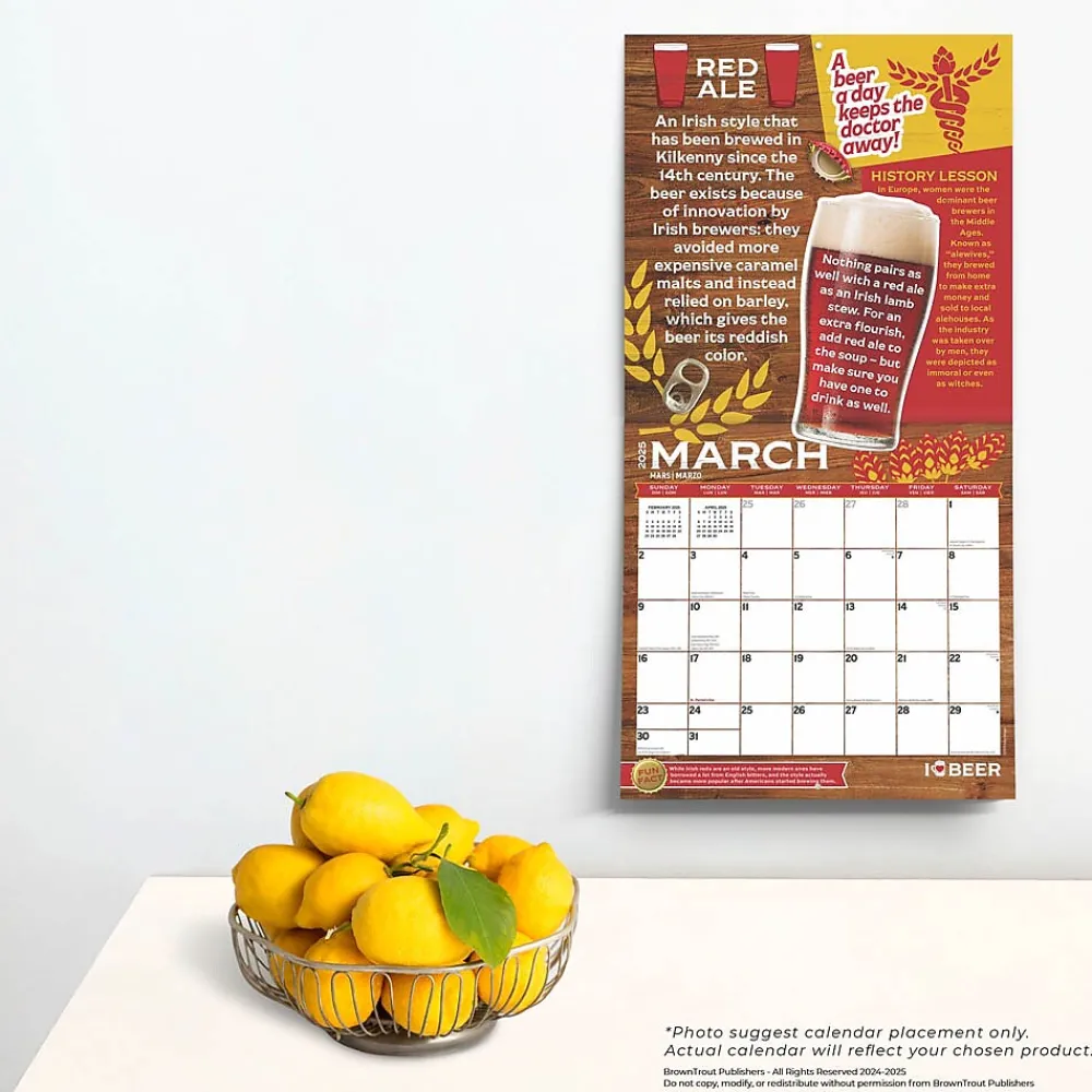 2025 Calendars|BrownTrout 2025 I Love Beer 12" x 12" Monthly Wall Calendar (9781975479459)