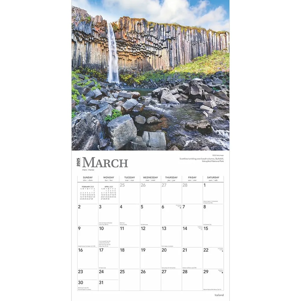 2025 Calendars|BrownTrout 2025 Iceland 12" x 12" Monthly Wall Calendar (9781975476175)