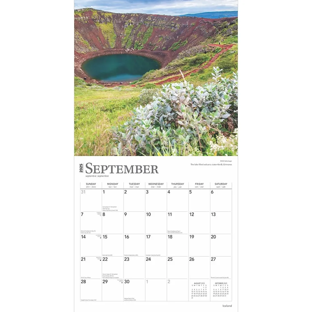 2025 Calendars|BrownTrout 2025 Iceland 12" x 12" Monthly Wall Calendar (9781975476175)