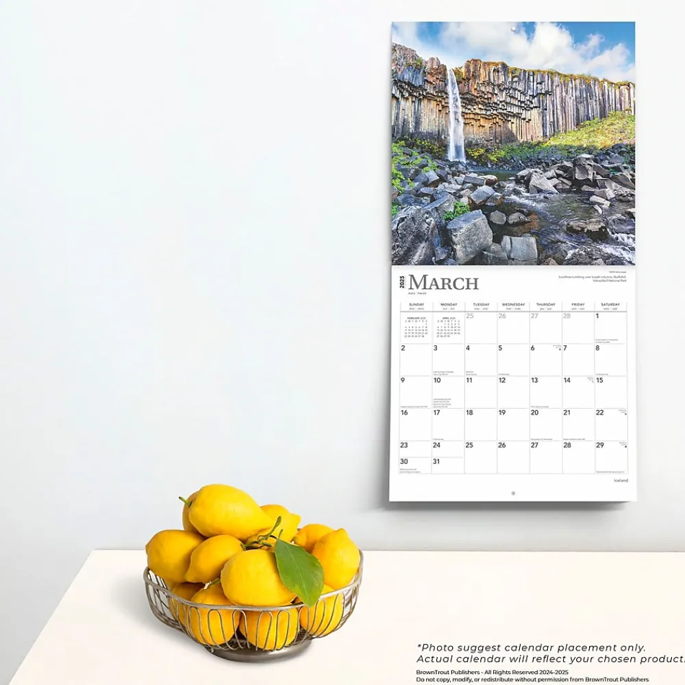 2025 Calendars|BrownTrout 2025 Iceland 12" x 12" Monthly Wall Calendar (9781975476175)