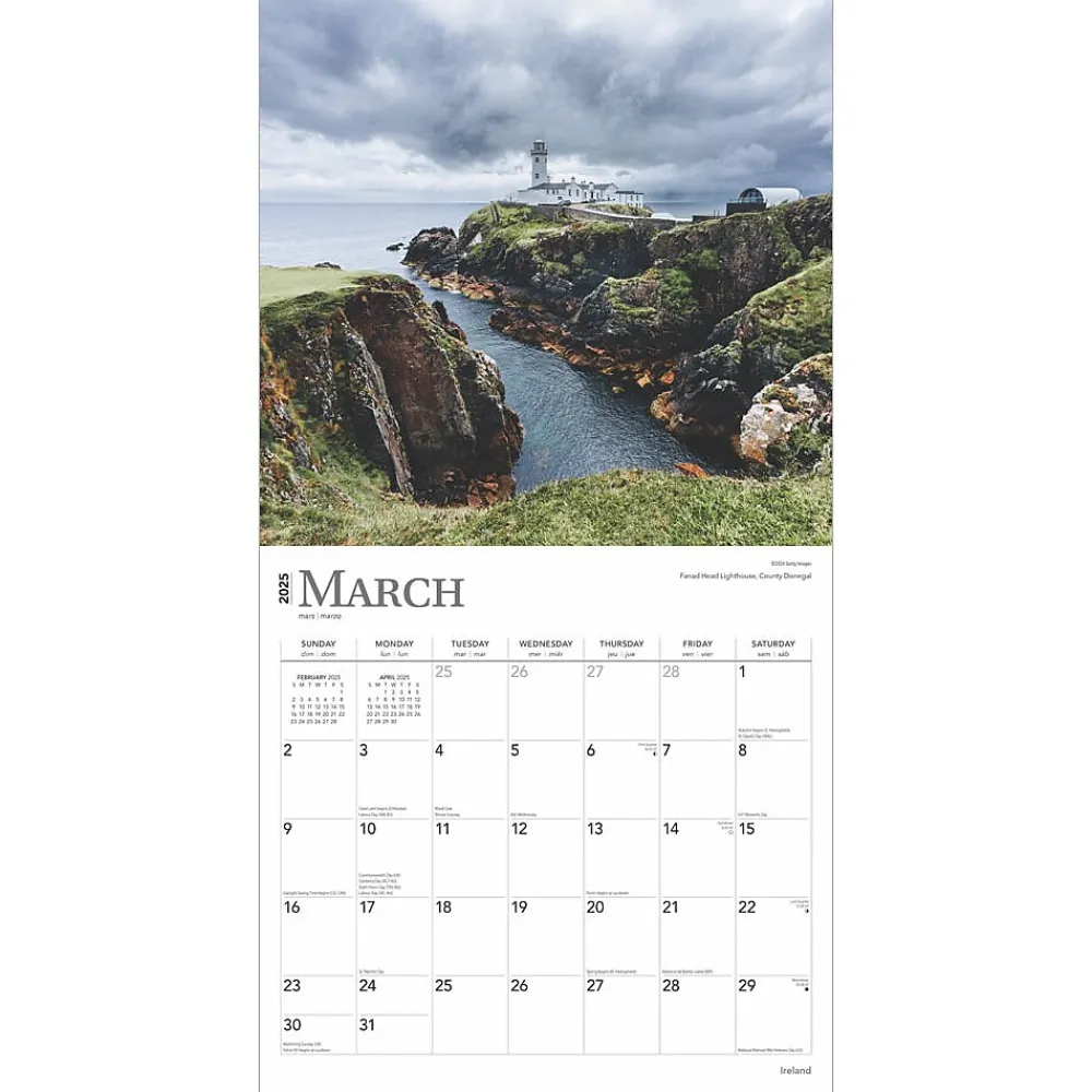 2025 Calendars|BrownTrout 2025 Ireland 12" x 24" Monthly Square Wall Calendar, (9781975477202)