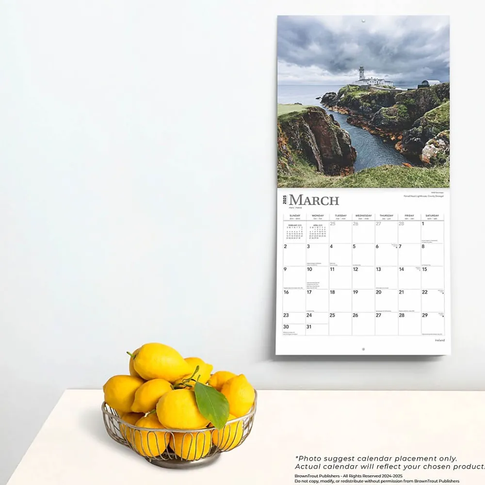 2025 Calendars|BrownTrout 2025 Ireland 12" x 24" Monthly Square Wall Calendar, (9781975477202)