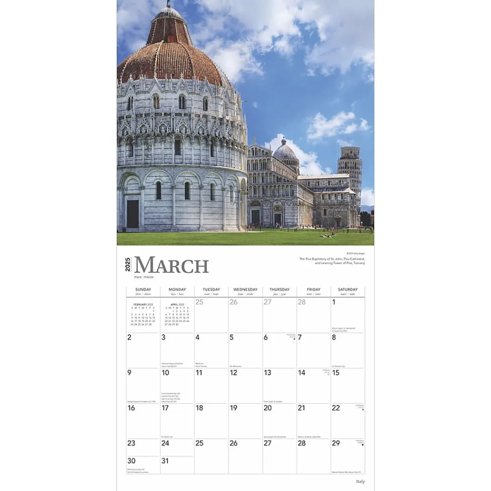 2025 Calendars|BrownTrout 2025 Italy 12" x 12" Monthly Wall Calendar (9781975477219)