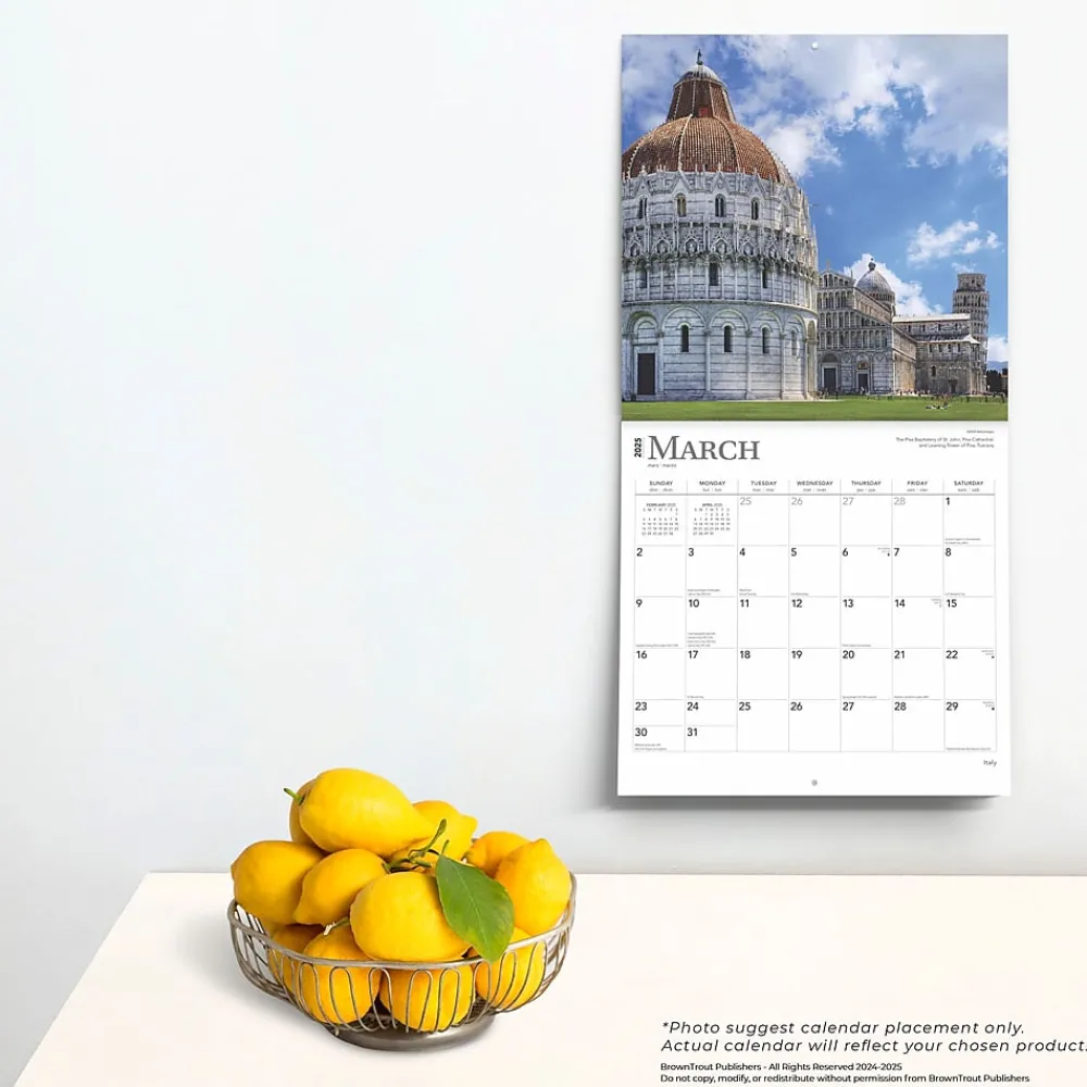 2025 Calendars|BrownTrout 2025 Italy 12" x 12" Monthly Wall Calendar (9781975477219)