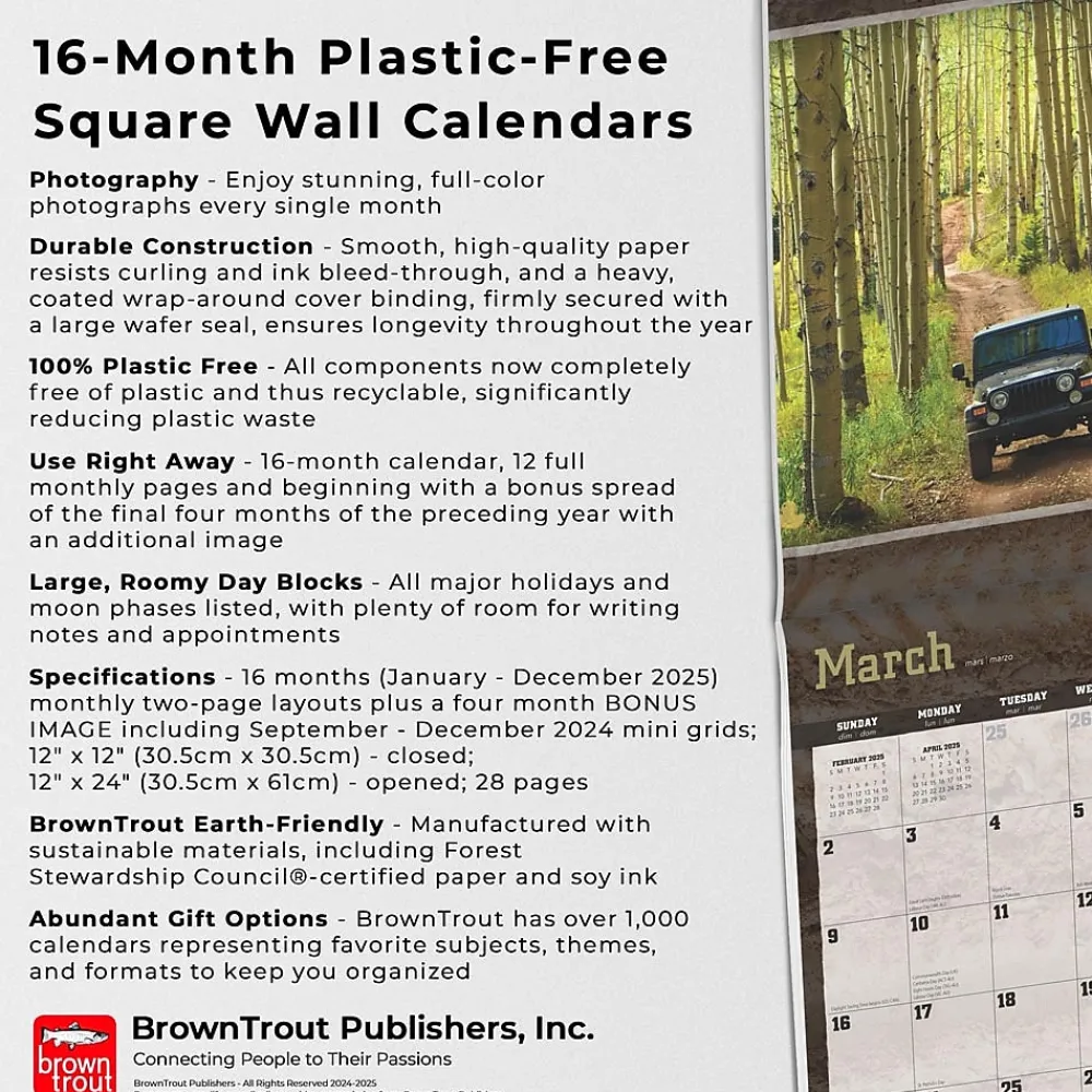 2025 Calendars|BrownTrout 2025 Jeep 12" x 12" Monthly Wall Calendar (9781975479794)