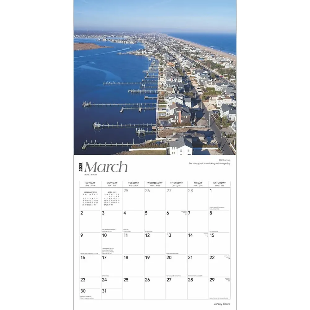 2025 Calendars|BrownTrout 2025 Jersey Shore 12" x 12" Monthly Wall Calendar (9781975474980)